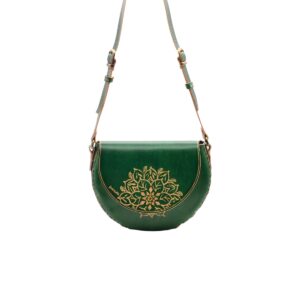 Borsa Artigianale in cuoio - Fiore Laterale