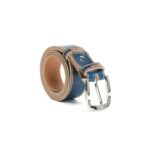 Cinturaartigianaleincuoiolisciablu